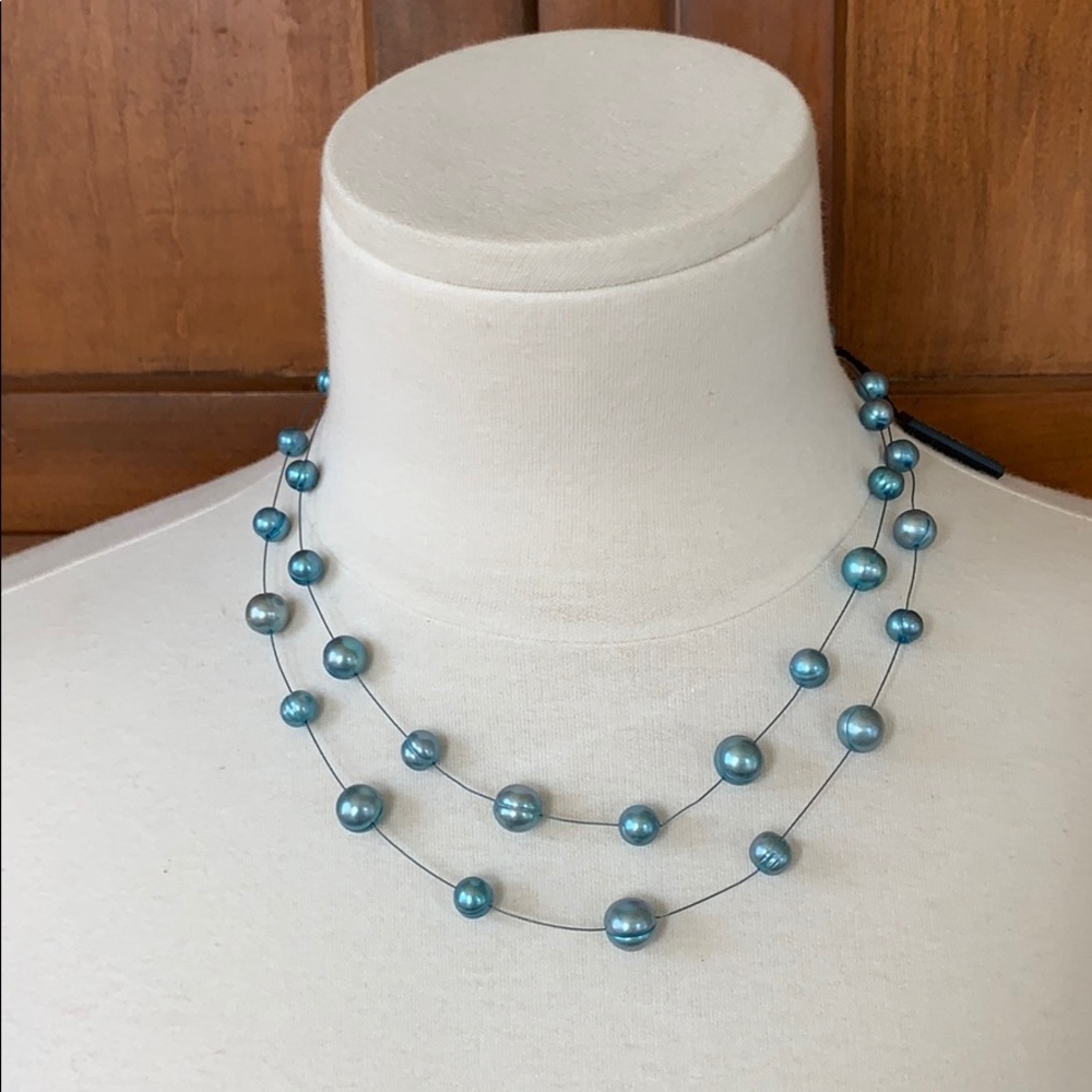 Honora Blue Pearl Illusion Necklace